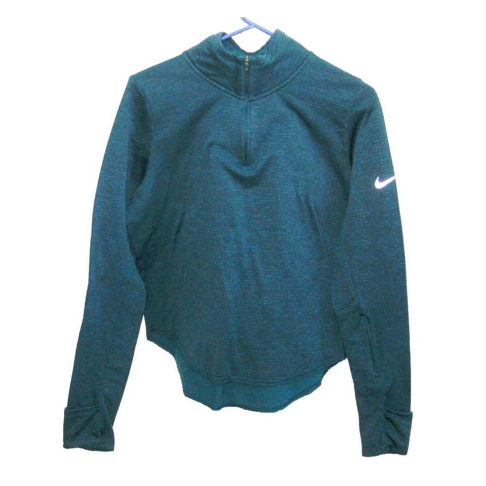 NIKE Running Women's (Size Medium) Blue Athletic Long Sleeve 1/4 Zip Dri-Fit Top